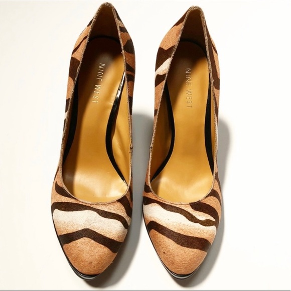- Tiger Print High Heel Pump Leather By Nine West - Picture 4 of 8